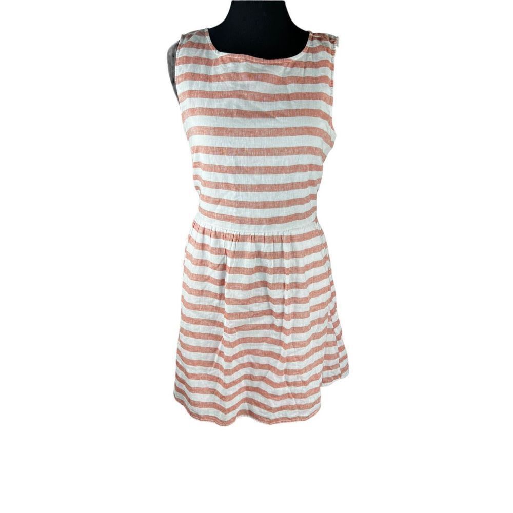 Beachlunchlounge linen blend sleeveless fit and flare coastal beachy dress XL